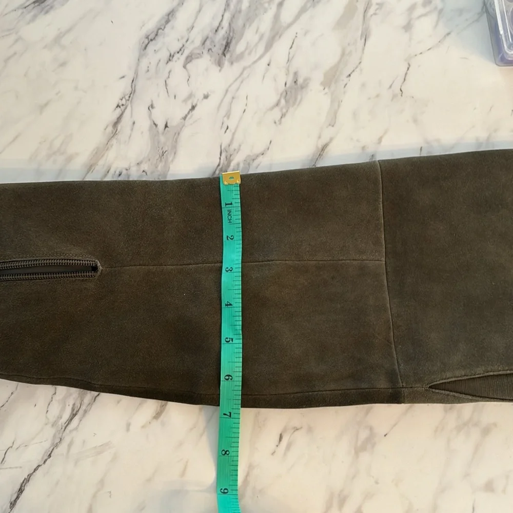 Aldo Over the Knee High Heel Boots Dark Green Suede - Picture 9 of 11